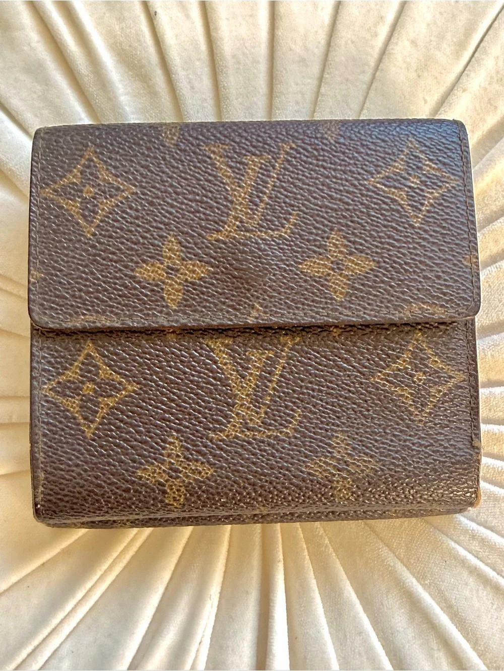 Louis Vuitton Vintage Monogram Compact Card Holder in Brown and Gold